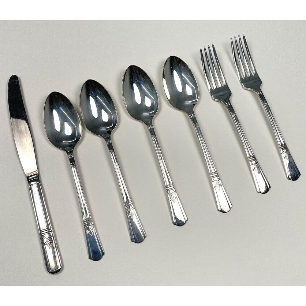 7pcs Wm Rogers IS EPNS Silverplated SOVEREIGN Flatware Knife Dinner Forks Spoons